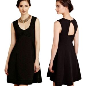 ANTHROPOLOGIE MAEVE Black Textured A-line Mini Dress - Size M